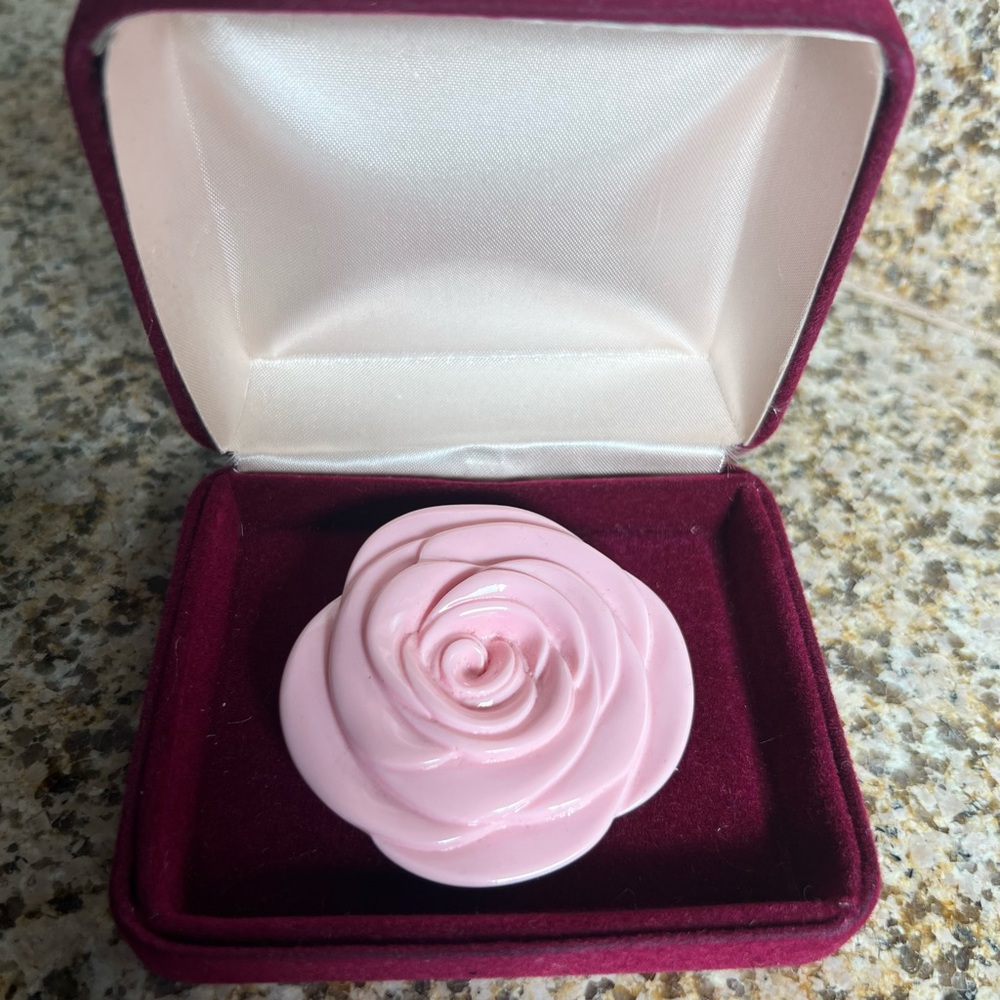 Elegant Pink Rose Brooch